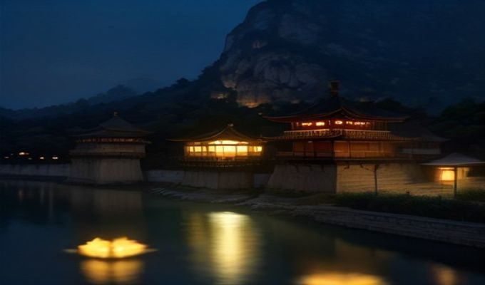 城市夜间街道繁华景象，霓虹灯光倒映在湿润路面，人流穿梭于各色夜间场所门前，展现都市夜生活的多元面貌与活力