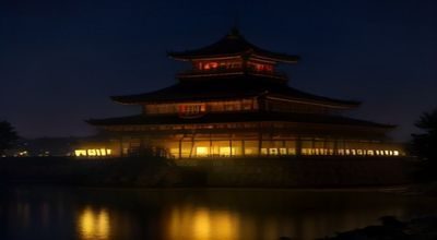 夜晚热闹的城市夜市街道，两侧摆满小吃摊位，彩色灯串垂挂其间，人群熙攘，烟火气十足，是城市夜生活最具烟火气的场景